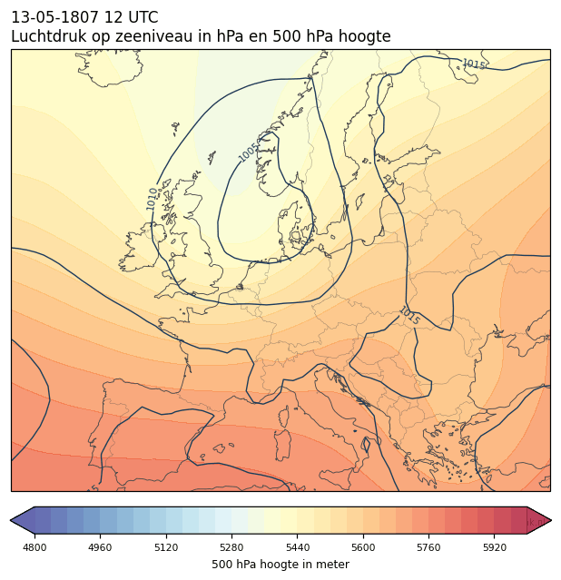 Weerkaart van 13 mei 1807 om 12 UTC
