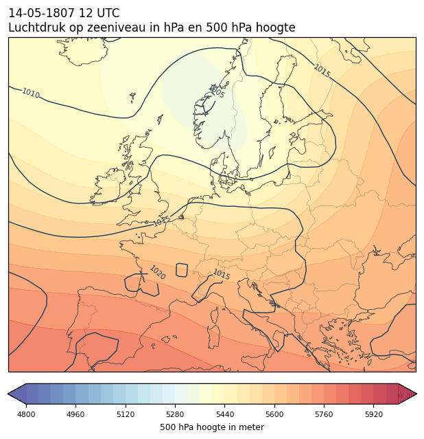 Weerkaart van 14 mei 1807 om 12 UTC