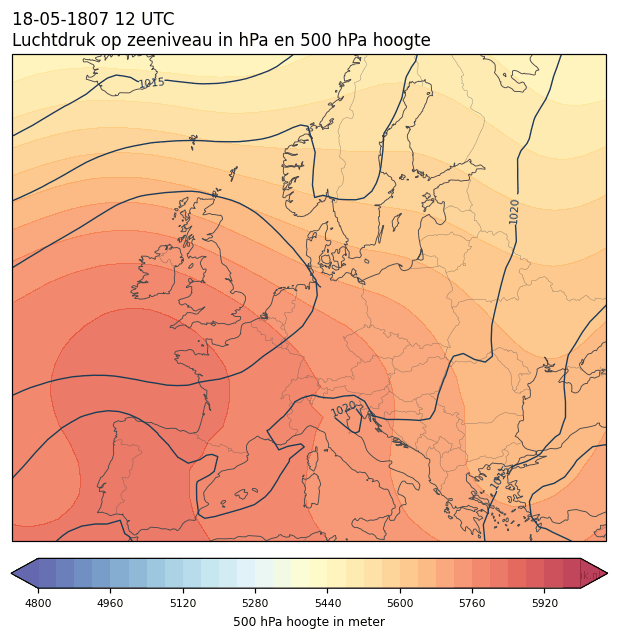 Weerkaart van 18 mei 1807 om 12 UTC
