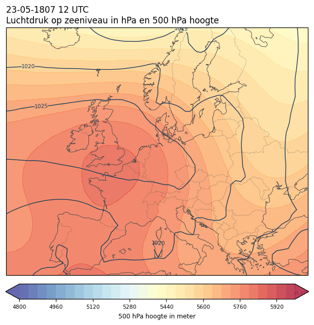 Weerkaart van 23 mei 1807 om 12 UTC