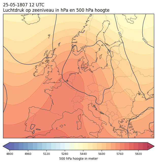 Weerkaart van 25 mei 1807 om 12 UTC