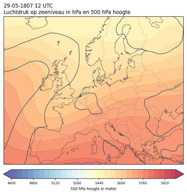 Weerkaart van 29 mei 1807 om 12 UTC