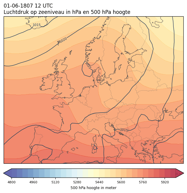 Weerkaart van 1 juni 1807 om 12 UTC