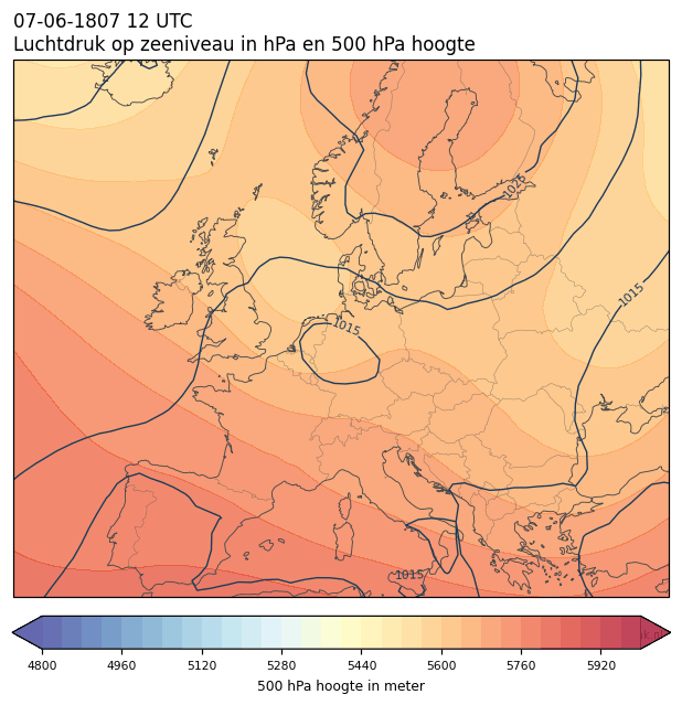 Weerkaart van 7 juni 1807 om 12 UTC