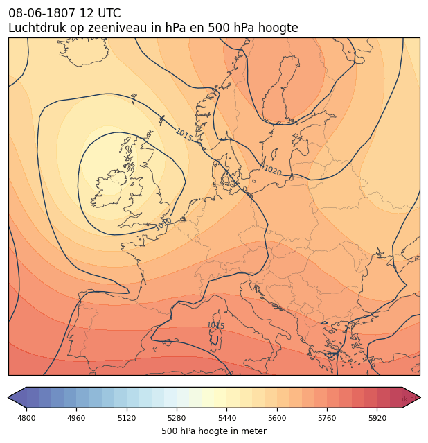 Weerkaart van 8 juni 1807 om 12 UTC