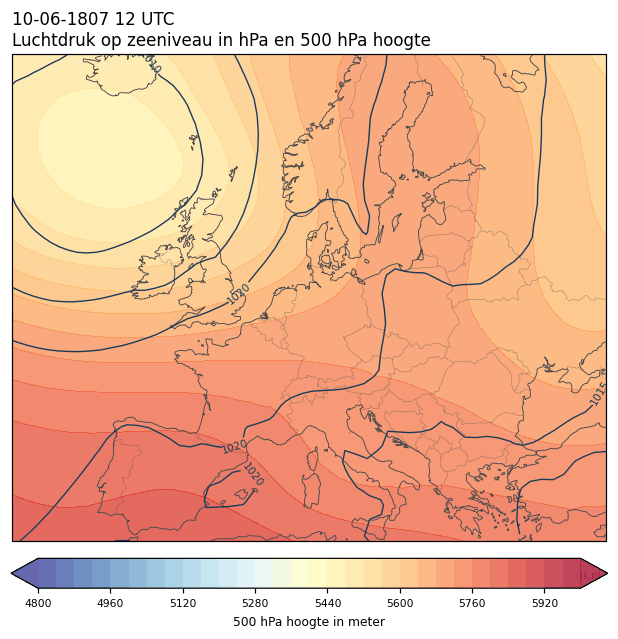 Weerkaart van 10 juni 1807 om 12 UTC