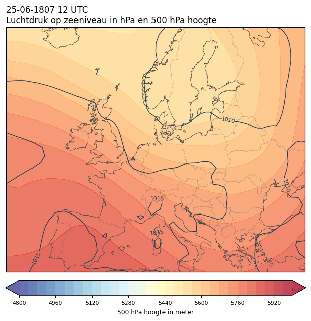 Weerkaart van 25 juni 1807 om 12 UTC