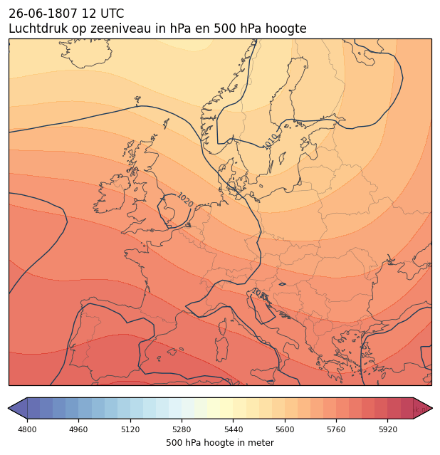 Weerkaart van 26 juni 1807 om 12 UTC