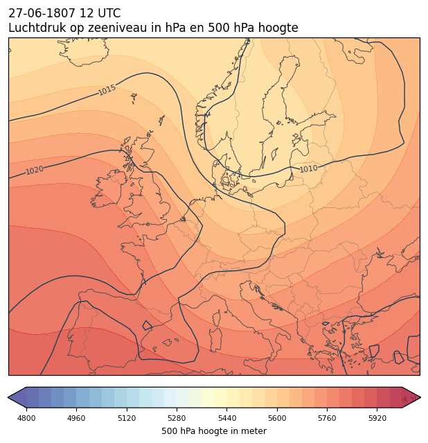 Weerkaart van 27 juni 1807 om 12 UTC