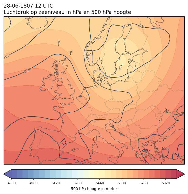 Weerkaart van 28 juni 1807 om 12 UTC