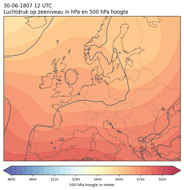 Weerkaart van 30 juni 1807 om 12 UTC
