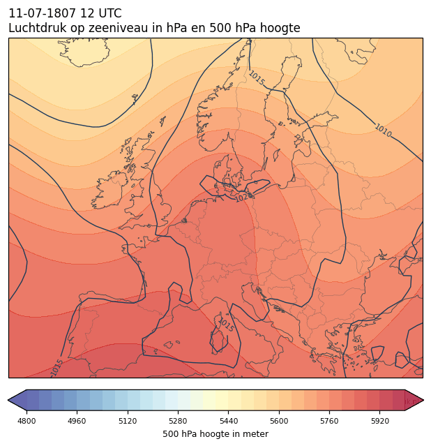 Weerkaart van 11 juli 1807 om 12 UTC