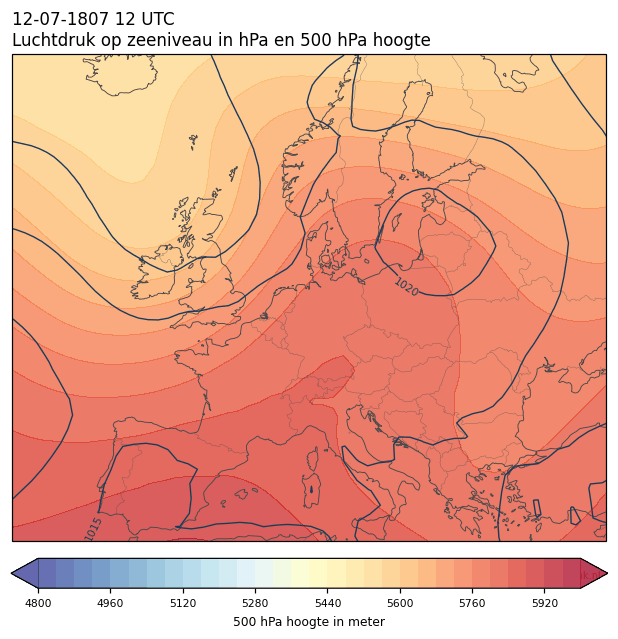 Weerkaart van 12 juli 1807 om 12 UTC