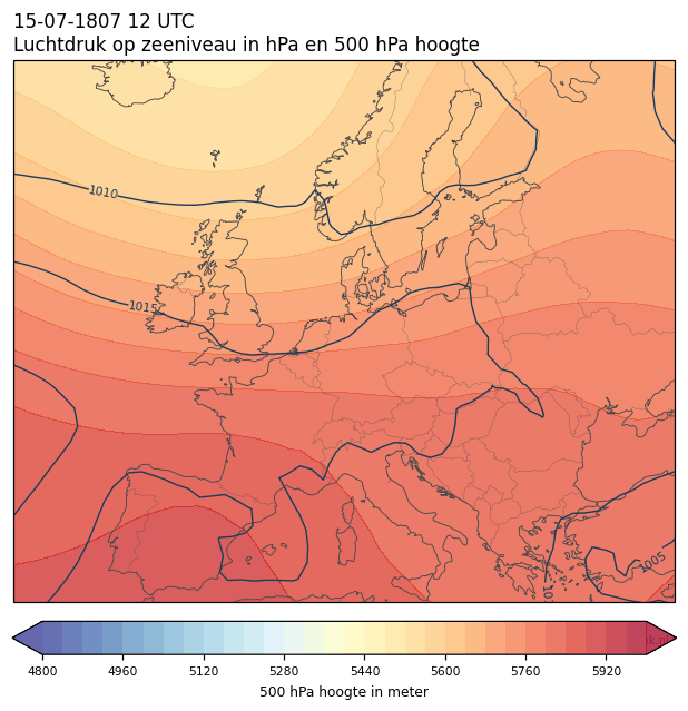 Weerkaart van 15 juli 1807 om 12 UTC