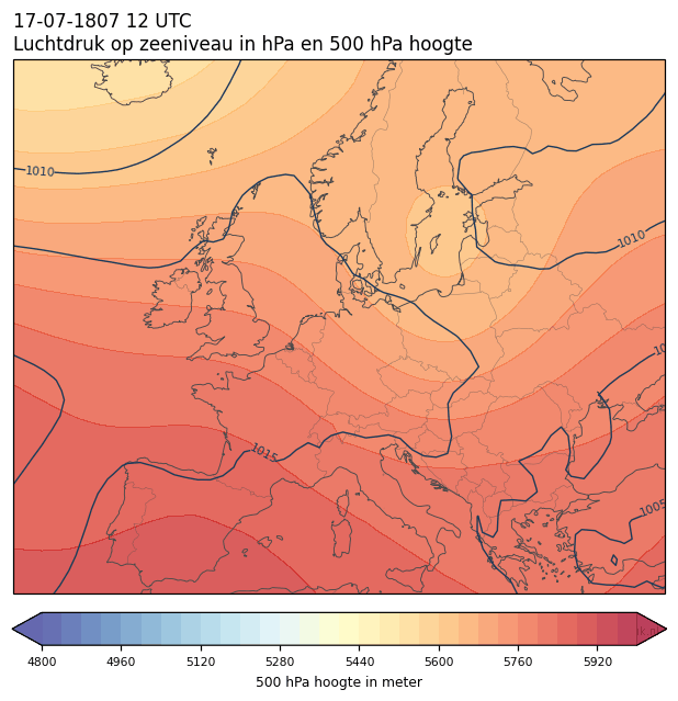 Weerkaart van 17 juli 1807 om 12 UTC