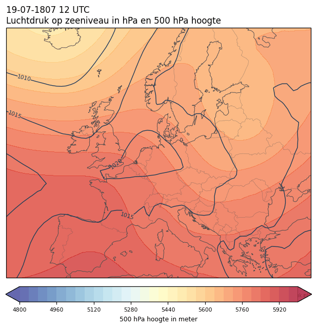 Weerkaart van 19 juli 1807 om 12 UTC