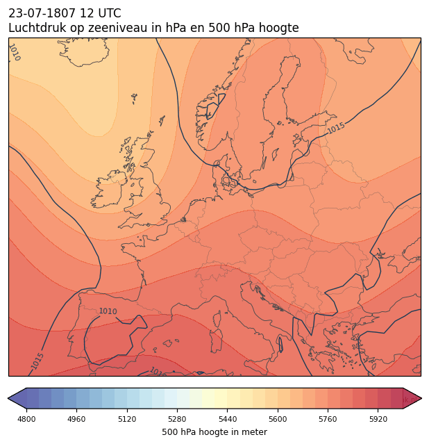Weerkaart van 23 juli 1807 om 12 UTC