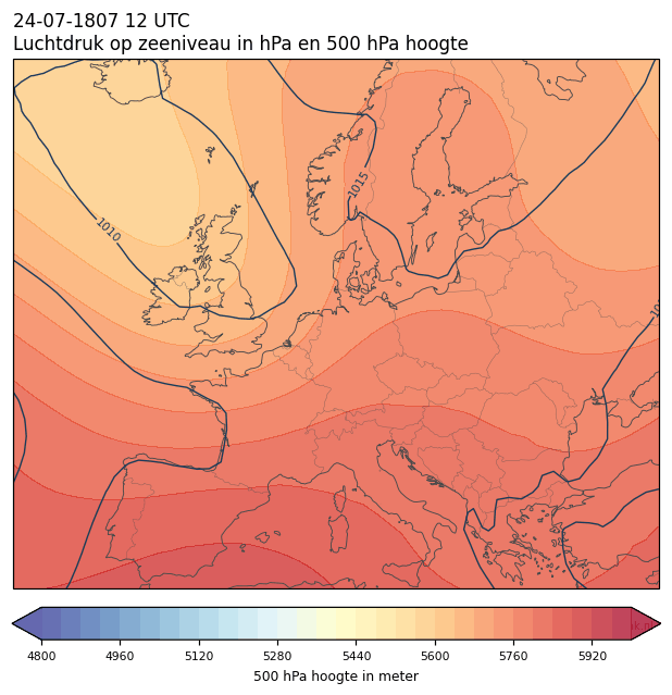 Weerkaart van 24 juli 1807 om 12 UTC