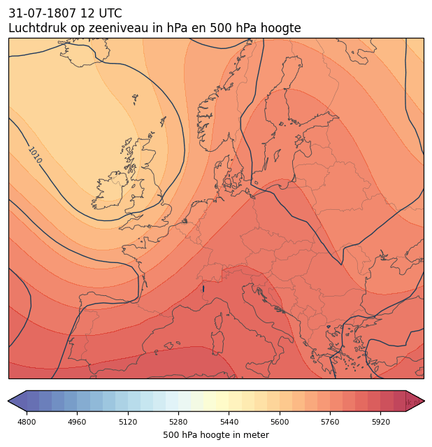 Weerkaart van 31 juli 1807 om 12 UTC