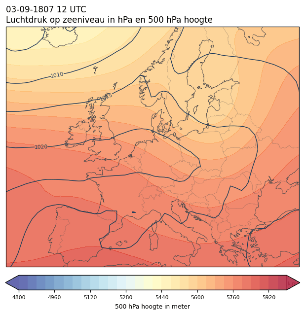 Weerkaart van 3 september 1807 om 12 UTC