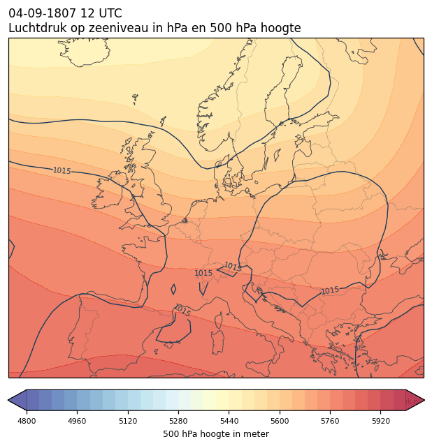 Weerkaart van 4 september 1807 om 12 UTC