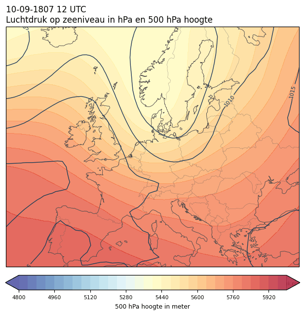 Weerkaart van 10 september 1807 om 12 UTC