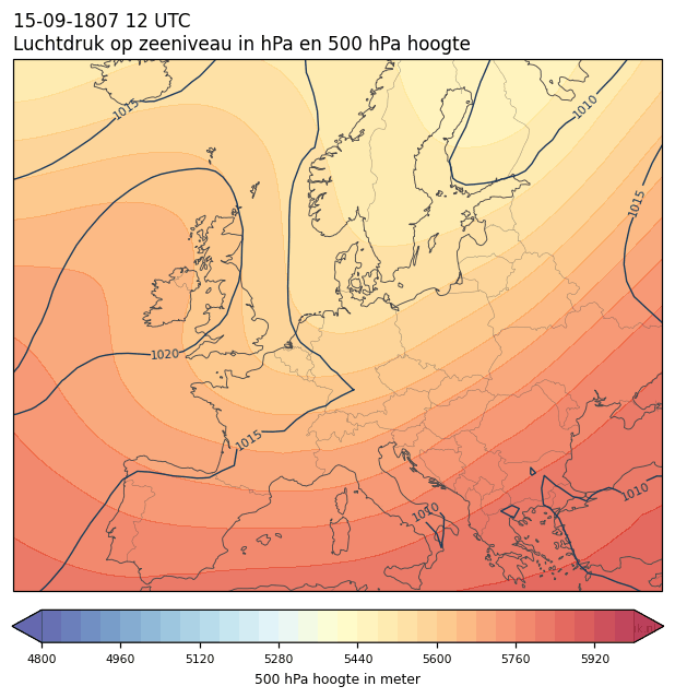 Weerkaart van 15 september 1807 om 12 UTC