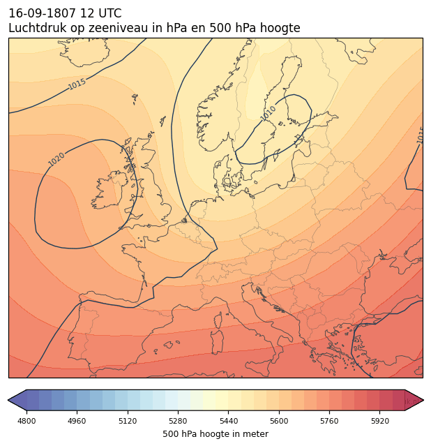 Weerkaart van 16 september 1807 om 12 UTC