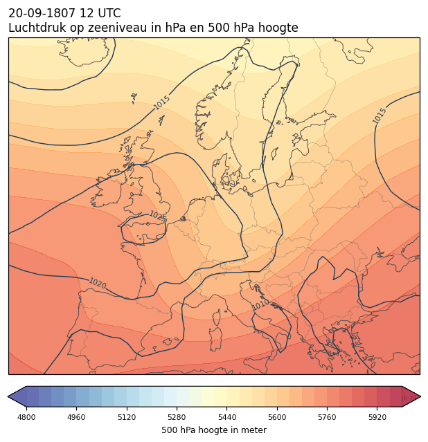 Weerkaart van 20 september 1807 om 12 UTC
