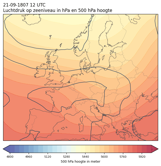 Weerkaart van 21 september 1807 om 12 UTC