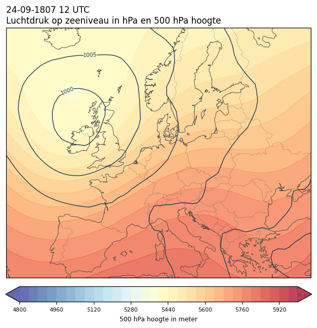 Weerkaart van 24 september 1807 om 12 UTC