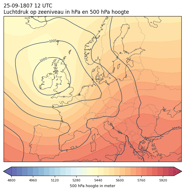 Weerkaart van 25 september 1807 om 12 UTC