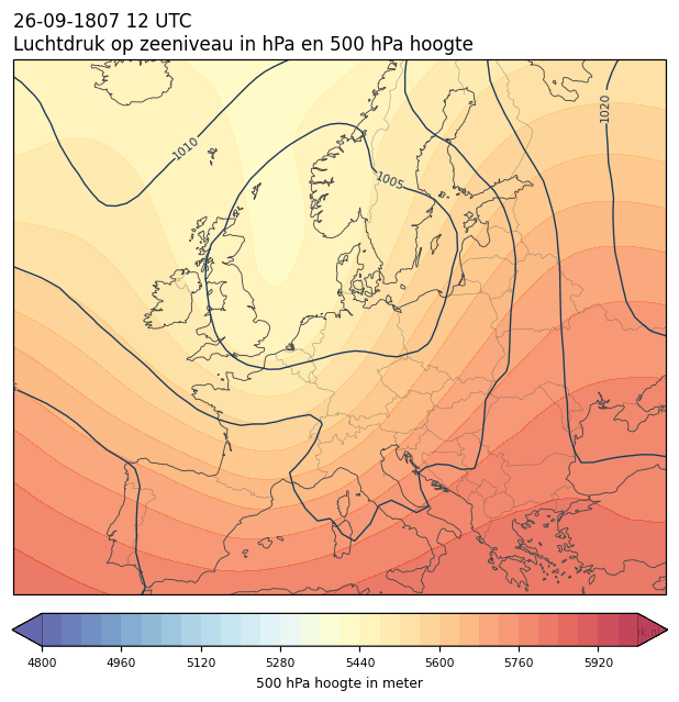 Weerkaart van 26 september 1807 om 12 UTC