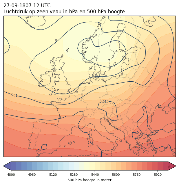 Weerkaart van 27 september 1807 om 12 UTC
