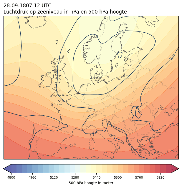 Weerkaart van 28 september 1807 om 12 UTC