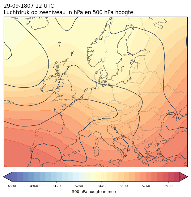 Weerkaart van 29 september 1807 om 12 UTC