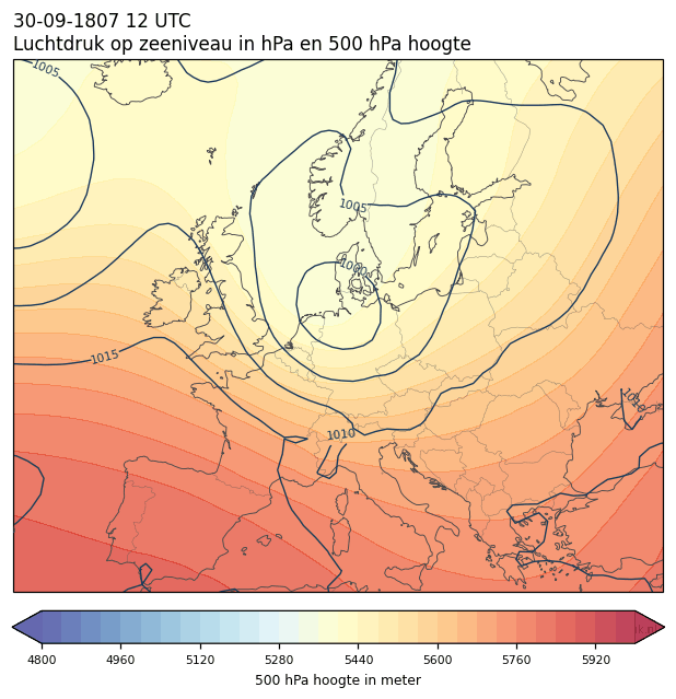 Weerkaart van 30 september 1807 om 12 UTC