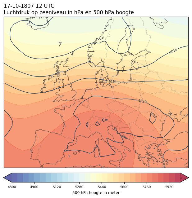 Weerkaart van 17 oktober 1807 om 12 UTC