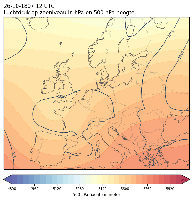 Weerkaart van 26 oktober 1807 om 12 UTC