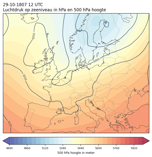 Weerkaart van 29 oktober 1807 om 12 UTC