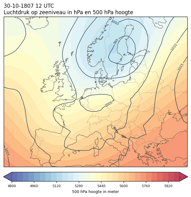 Weerkaart van 30 oktober 1807 om 12 UTC