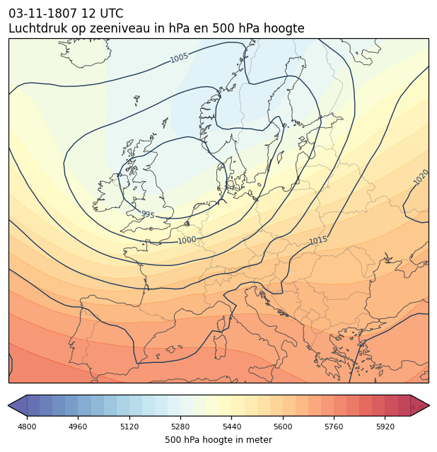 Weerkaart van 3 november 1807 om 12 UTC