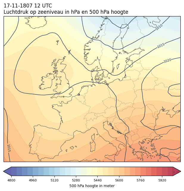 Weerkaart van 17 november 1807 om 12 UTC