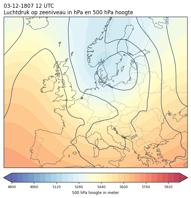 Weerkaart van 3 december 1807 om 12 UTC