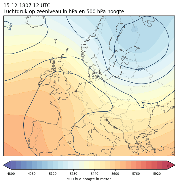 Weerkaart van 15 december 1807 om 12 UTC
