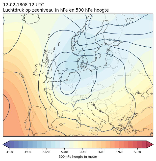 Weerkaart van 12 februari 1808 om 12 UTC