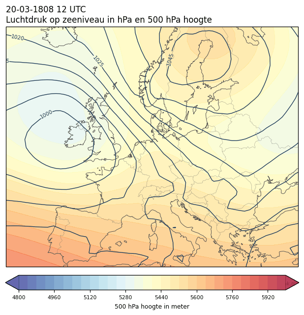 Weerkaart van 20 maart 1808 om 12 UTC