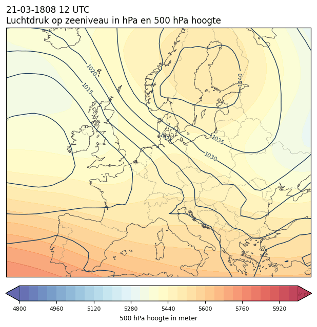 Weerkaart van 21 maart 1808 om 12 UTC