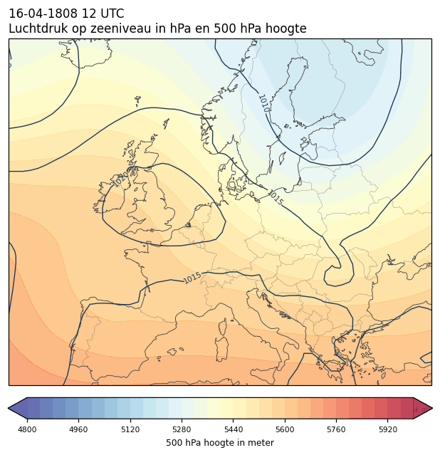 Weerkaart van 16 april 1808 om 12 UTC