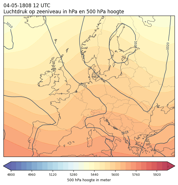 Weerkaart van 4 mei 1808 om 12 UTC